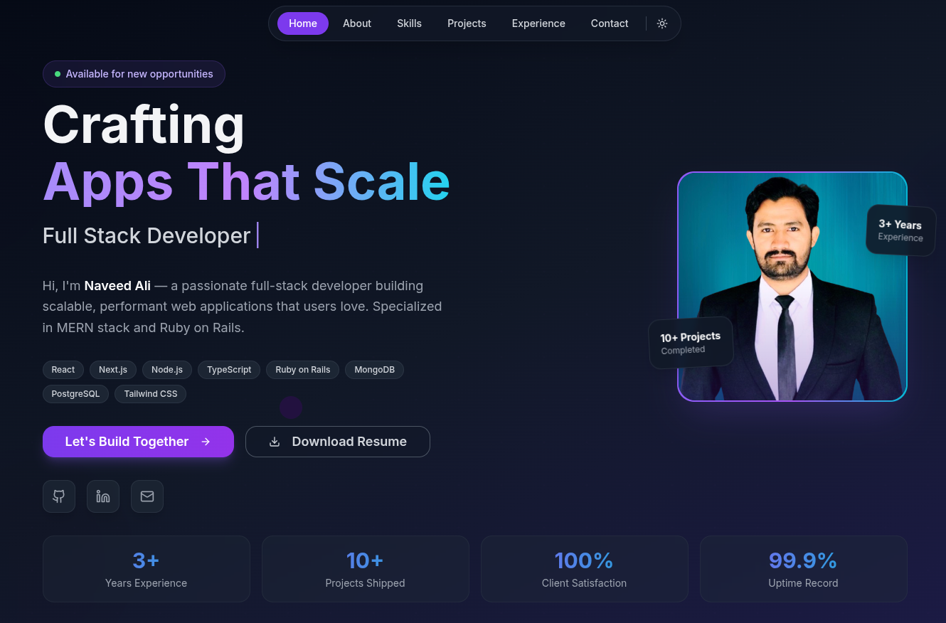 Portfolio Website – Personal Branding & Showcase